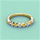 2 - Venice 2.70 mm Round Citrine and Lab Grown Diamond 9 Stone Wedding Band 