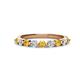 1 - Venice 2.70 mm Round Citrine and Lab Grown Diamond 9 Stone Wedding Band 