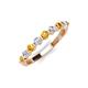 3 - Venice 2.70 mm Round Citrine and Lab Grown Diamond 9 Stone Wedding Band 