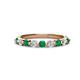 1 - Venice 2.70 mm Round Emerald and Lab Grown Diamond 9 Stone Wedding Band 