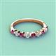 2 - Venice 2.70 mm Round Rhodolite Garnet and Lab Grown Diamond 9 Stone Wedding Band 