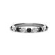 1 - Venice 2.70 mm Round Black Diamond and Lab Grown Diamond 9 Stone Wedding Band 
