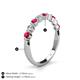 4 - Venice 2.70 mm Round Ruby and Lab Grown Diamond 9 Stone Wedding Band 