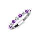 3 - Venice 2.70 mm Round Amethyst and Lab Grown Diamond 9 Stone Wedding Band 