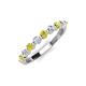 3 - Venice 2.70 mm Round Yellow Diamond and Lab Grown Diamond 9 Stone Wedding Band 