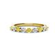 1 - Venice 2.70 mm Round Yellow Diamond and Lab Grown Diamond 9 Stone Wedding Band 