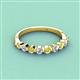 2 - Venice 2.70 mm Round Yellow Diamond and Lab Grown Diamond 9 Stone Wedding Band 