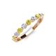 3 - Venice 2.70 mm Round Yellow Diamond and Lab Grown Diamond 9 Stone Wedding Band 