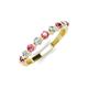 3 - Venice 2.70 mm Round Pink Tourmaline and Lab Grown Diamond 9 Stone Wedding Band 