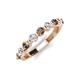 3 - Venice 3.00 mm Round Smoky Quartz and Lab Grown Diamond 9 Stone Wedding Band 