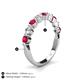 4 - Venice 3.00 mm Round Ruby and Lab Grown Diamond 9 Stone Wedding Band 