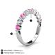 4 - Venice 3.00 mm Round Pink Sapphire and Lab Grown Diamond 9 Stone Wedding Band 