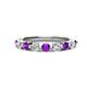 1 - Venice 3.00 mm Round Amethyst and Lab Grown Diamond 9 Stone Wedding Band 