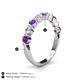 4 - Venice 3.00 mm Round Amethyst and Lab Grown Diamond 9 Stone Wedding Band 