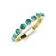 4 - Venice 3.00 mm Round London Blue Topaz 9 Stone Wedding Band 