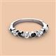 2 - Venice 3.00 mm Round Black Diamond and Lab Grown Diamond 9 Stone Wedding Band 