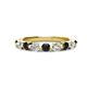 1 - Venice 3.00 mm Round Black Diamond and Lab Grown Diamond 9 Stone Wedding Band 