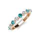 3 - Venice 3.00 mm Round London Blue Topaz and Lab Grown Diamond 9 Stone Wedding Band 