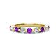 1 - Venice 3.00 mm Round Amethyst and Lab Grown Diamond 9 Stone Wedding Band 