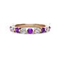 1 - Venice 3.00 mm Round Amethyst and Lab Grown Diamond 9 Stone Wedding Band 