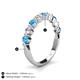 4 - Venice 3.00 mm Round Blue Topaz and Lab Grown Diamond 9 Stone Wedding Band 