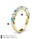 4 - Venice 3.00 mm Round Blue Topaz and Lab Grown Diamond 9 Stone Wedding Band 