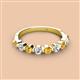 2 - Venice 3.00 mm Round Citrine and Lab Grown Diamond 9 Stone Wedding Band 