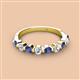2 - Venice 3.00 mm Round Iolite and Lab Grown Diamond 9 Stone Wedding Band 