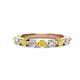 1 - Venice 3.00 mm Round Yellow Diamond and Lab Grown Diamond 9 Stone Wedding Band 