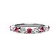 1 - Venice 3.00 mm Round Pink Tourmaline and Lab Grown Diamond 9 Stone Wedding Band 