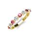 3 - Venice 3.00 mm Round Pink Tourmaline and Lab Grown Diamond 9 Stone Wedding Band 