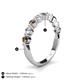 4 - Venice 3.00 mm Round Smoky Quartz and Lab Grown Diamond 9 Stone Wedding Band 