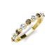 3 - Venice 3.00 mm Round Smoky Quartz and Lab Grown Diamond 9 Stone Wedding Band 