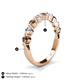 4 - Venice 3.00 mm Round Smoky Quartz and Lab Grown Diamond 9 Stone Wedding Band 