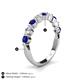 4 - Venice 3.00 mm Round Blue Sapphire and Lab Grown Diamond 9 Stone Wedding Band 