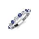 3 - Venice 3.00 mm Round Iolite and Lab Grown Diamond 9 Stone Wedding Band 