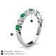 4 - Venice 3.00 mm Round Emerald and Lab Grown Diamond 9 Stone Wedding Band 