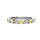 1 - Venice 3.00 mm Round Yellow Sapphire and Lab Grown Diamond 9 Stone Wedding Band 