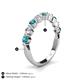 4 - Venice 3.00 mm Round London Blue Topaz and Lab Grown Diamond 9 Stone Wedding Band 