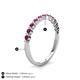 4 - Venice 2.00 mm Round Rhodolite Garnet 11 Stone Wedding Band 