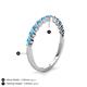 4 - Venice 2.00 mm Round Blue Topaz 11 Stone Wedding Band 