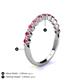 4 - Venice 2.50 mm Round Pink Tourmaline 11 Stone Wedding Band 