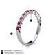 4 - Venice 2.50 mm Round Rhodolite Garnet 11 Stone Wedding Band 
