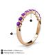 4 - Venice 2.70 mm Round Amethyst 9 Stone Wedding Band 