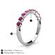 4 - Venice 2.70 mm Round Rhodolite Garnet 9 Stone Wedding Band 