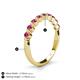 4 - Venice 2.70 mm Round Pink Tourmaline 9 Stone Wedding Band 