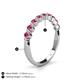 4 - Venice 2.70 mm Round Pink Tourmaline 9 Stone Wedding Band 