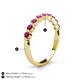 4 - Venice 2.70 mm Round Rhodolite Garnet 9 Stone Wedding Band 