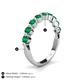 5 - Venice 3.00 mm Round Emerald 9 Stone Wedding Band 