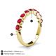 5 - Venice 3.00 mm Round Ruby 9 Stone Wedding Band 